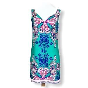 By Together Colorful Boho Paisley Sleeveless Shift Dress Size S